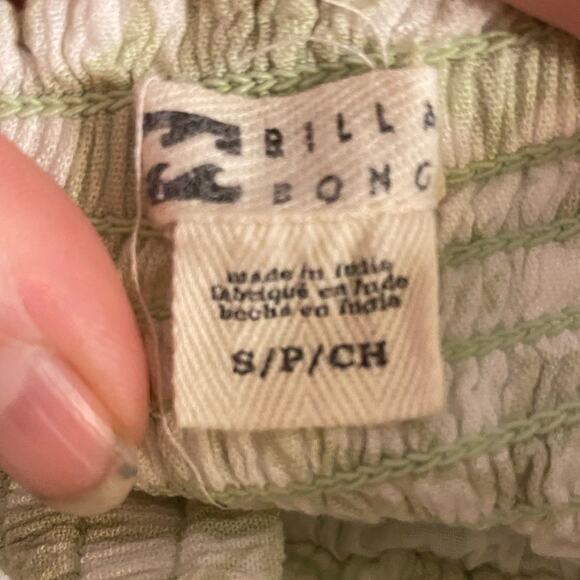 Billabong Palm Leaf Print Crinkle Wide Leg Pants Sage Green Size S - Picture 3 of 6